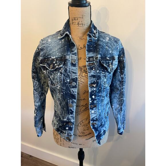Distressed Denim Girls Jacket Size Large 14 / 16 Evolution in Design - Picture 1 of 3